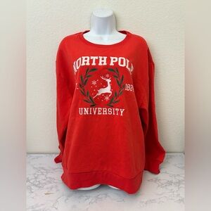 State of Mine Women's XL Pullover Cozy Warm Holiday Sweatshirt Red NWT​